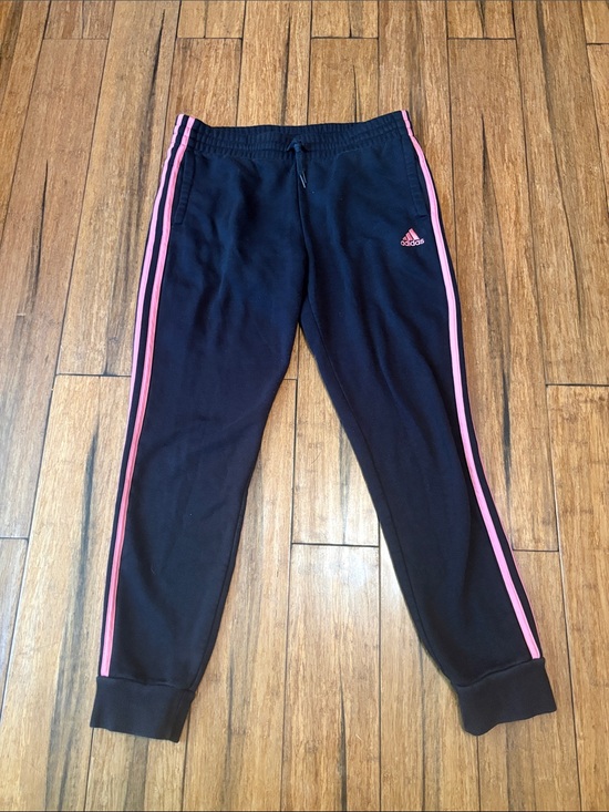 adidas Other - Adidas Sweatpants Joggers Size Youth Kids Girls 14/16 Black Pink Trim Athletic